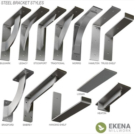 Ekena Millwork Hamilton Steel Bracket, Stainless Steel 2"W x 12"D x 12"H BKTM02X12X12HASS